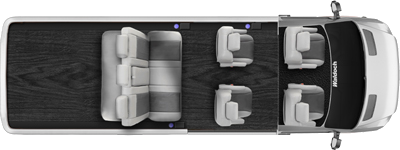 Seven passenger seating configuration